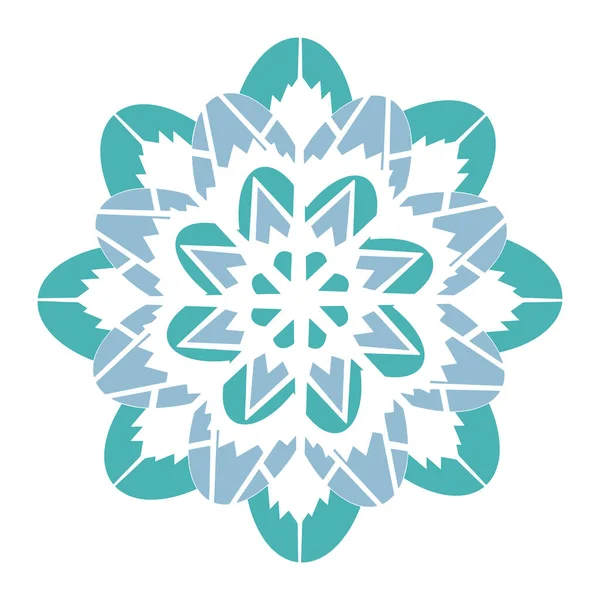 白地に雪の結晶が孤立している 冬のデザインのための要素 ベクトル — ストックベクタ