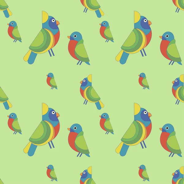 Kolorowe Kreskówki Bezszwowy Wzór Ptaków Zimowych Element Projektowania Zimowego Wektor — Wektor stockowy