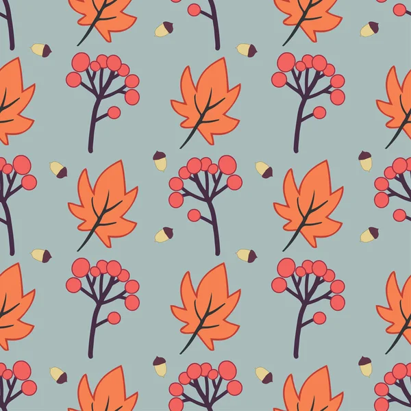 Colorful Cartoon Autumn Seamless Pattern Element Autumn Design Vector — Stock Vector