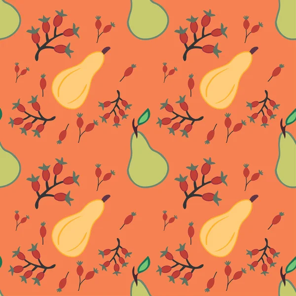 Colorful Cartoon Autumn Seamless Pattern Element Autumn Design Vector — Stock Vector