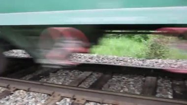 Close-Up ilerlemeye buharlı tren