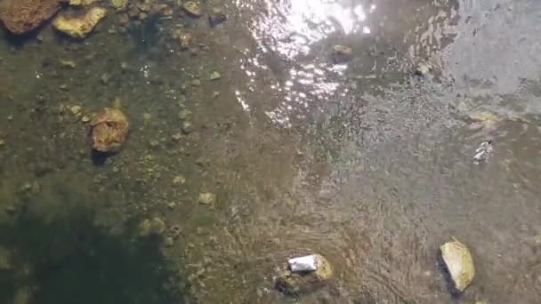 Fließendes Wasser und wellenförmige Zeitrunden, die Farbe schleifen — Stockvideo