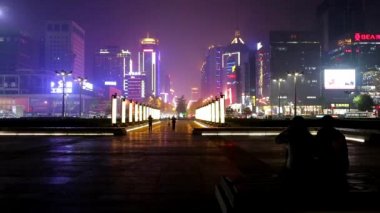 Hong Kong şehir gece Timelapse.