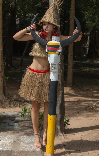 Girl wearing Africa clothes for the African Party