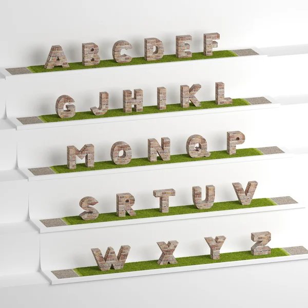 Schrift 3D Illustration, große Buchstaben stehend — Stockfoto