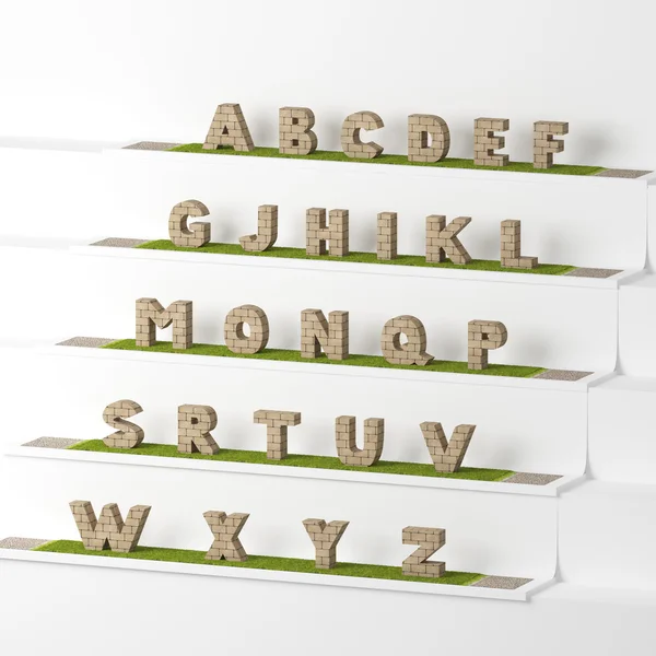Schrift 3D Illustration, große Buchstaben stehend — Stockfoto