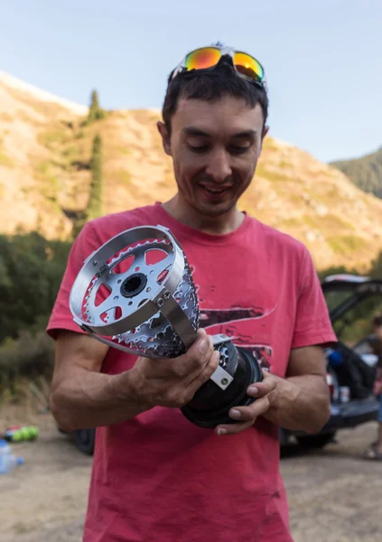 Ganadores del concurso de ciclismo - medallas de trofeos — Foto de Stock