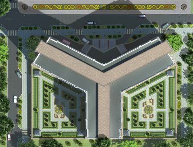 bir bilgisayarda yapılan bir kamu Binası projesidir