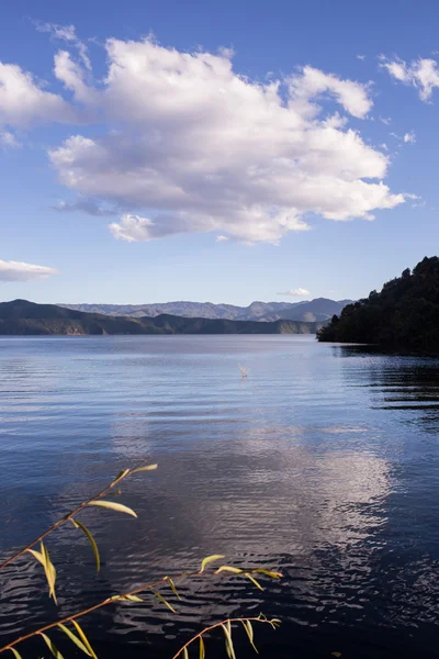 Чистое озеро в окружении осеннего леса — стоковое фото