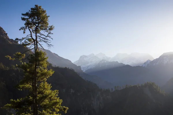 Beautiful sunset over mountains — Stock Photo, Image