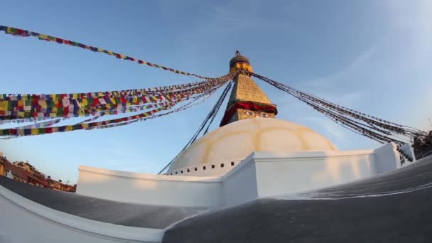 Szta Nepáli és a tibeti zászlók — Stock videók