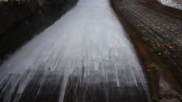 Water jets for artificial dam — Stock Video