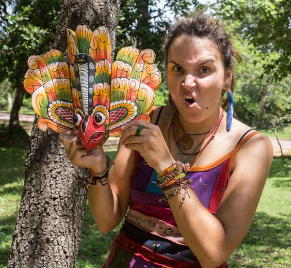 Dogon man with his traditional mask — Stock Photo, Image