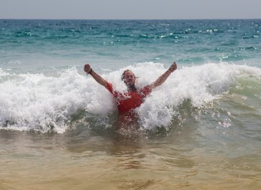 Bekleyen bir dalganın.