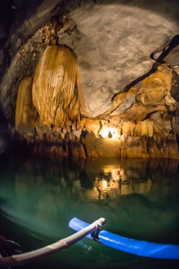 Unique image of Puerto Princesa subterranean underground river from inside clipart