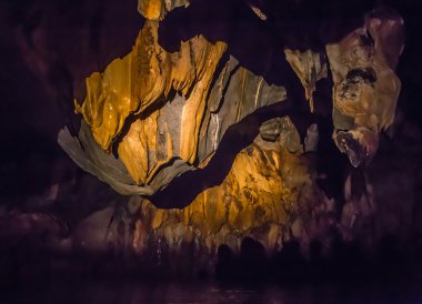 Unique image of Puerto Princesa subterranean underground river from inside clipart