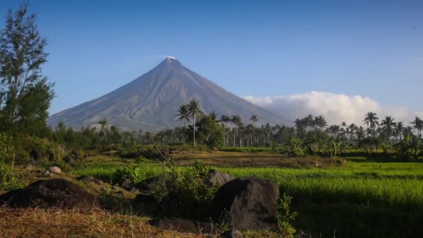 Luftbild Island Vulkanlandschaft. volkano mayon. Philippinen — Stockvideo