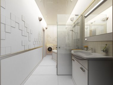 Render bir modern banyo iç tasarım
