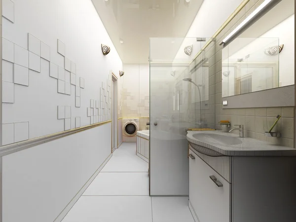 Render of a modern bathroom interior design — Stock Photo, Image