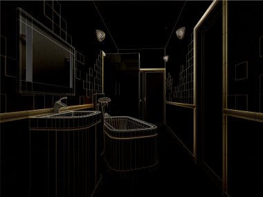 Render bir modern banyo iç tasarım