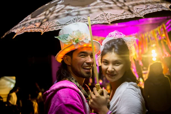 Portrait of young mysterious couple — Stock Photo, Image