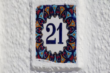 Rhodes,Greece. House number clipart