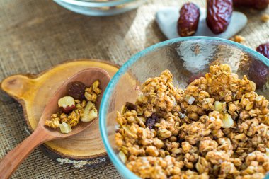 Camgöbeği cam kase kuru müsli Odaya