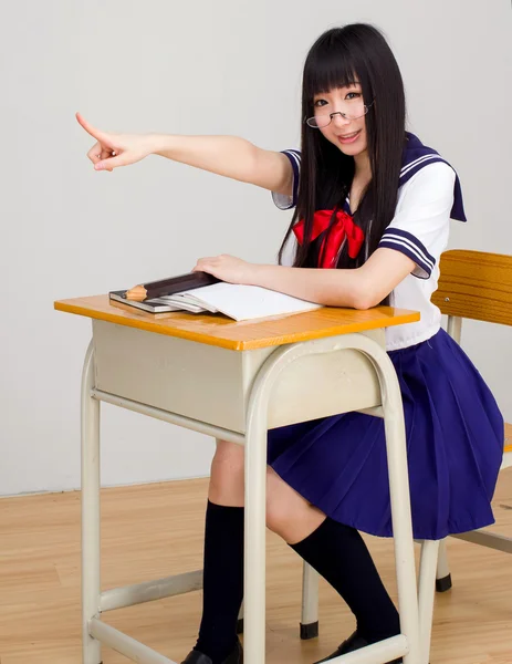 Girl in school uniform — Stock Photo, Image