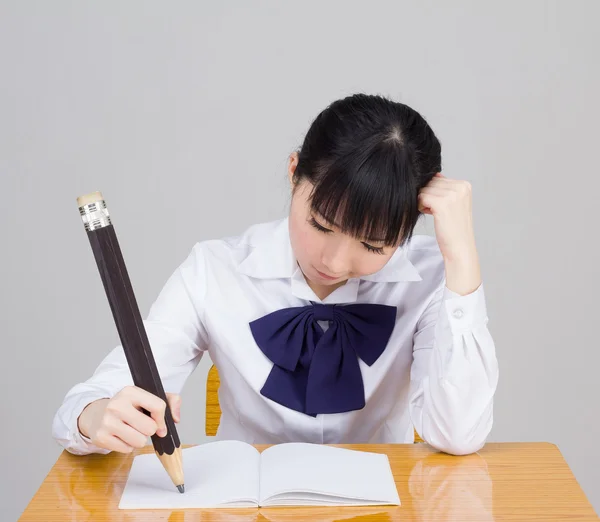 Asiatiska student Tjej Stockbild