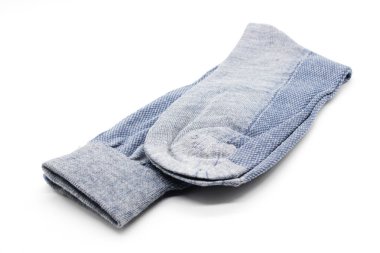 Beyaz arkaplanda izole edilmiş pamuklu çorap resmi