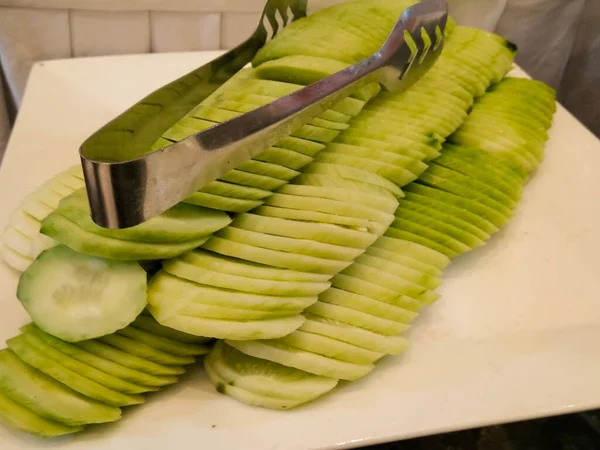 Ein Bild Von Salat Mit Selektivem Fokus — Stockfoto