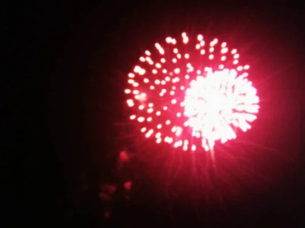 Fuegos Artificiales Colores Borrosos Noche Fondos Para Diseño Gráfico Vacaciones — Foto de Stock