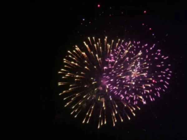 Fuegos Artificiales Colores Borrosos Noche Fondos Para Diseño Gráfico Vacaciones — Foto de Stock