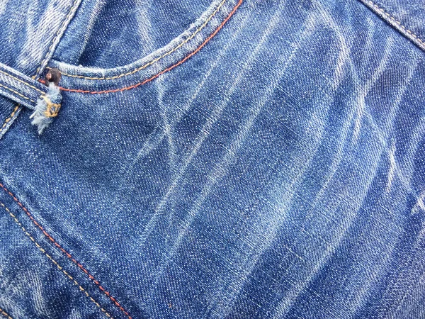 Blauer Jeanshintergrund Mit Schönen Mustern Vintage Stil Nahaufnahme Jeansfarbener Textur — Stockfoto