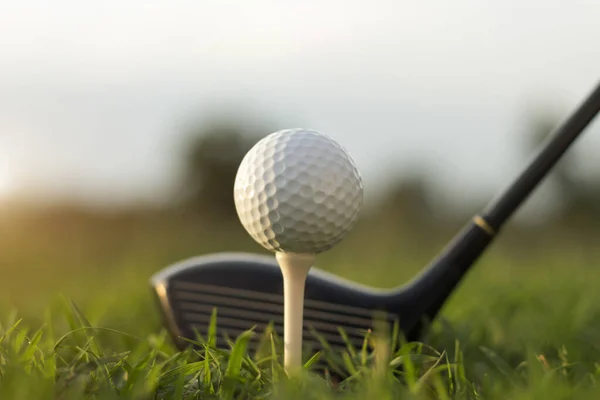 Clubes Golfe Bolas Golfe Gramado Verde Belo Campo Golfe Com — Fotografia de Stock