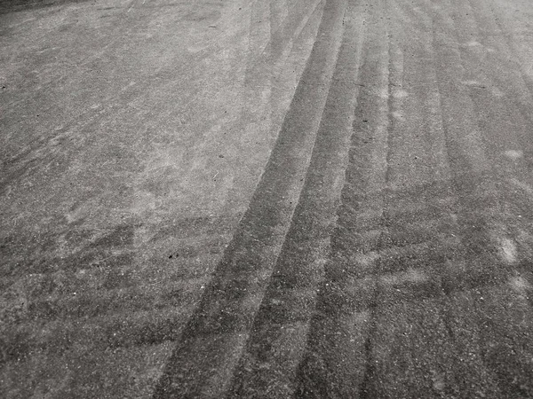 Close Black Tire Marks Cement Floor Abstract Concrete Texture Vintage — ストック写真