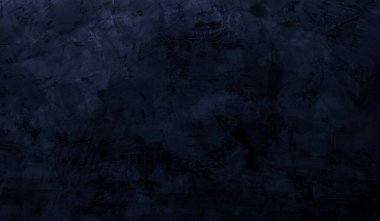 Grafik tasarımı veya duvar kağıdı için koyu sert beton duvar arka planı. Eski tarz, kirli, siyah ve mavi beton bir doku. Eski alçı zeminin gizemli ve korkunç bir yaşı var..