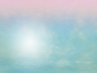 Gökyüzü ve bulutlar pastel tonlarda. Romantik aşk kavramında grafik tasarımı ya da duvar kağıdı için renkli doğal arkaplan