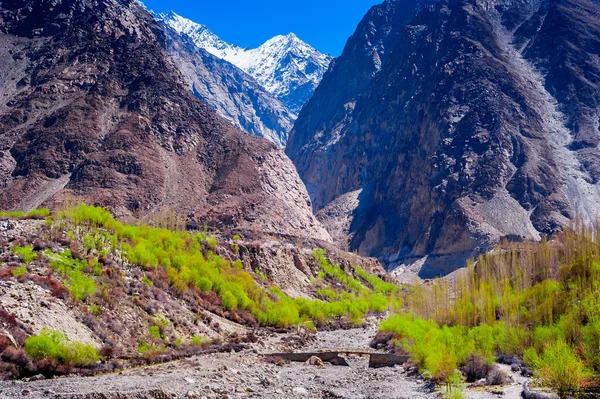 Paisagem encantadora do norte do Paquistão. Região de Passu. Karakorum montanhas no Paquistão — Fotografia de Stock
