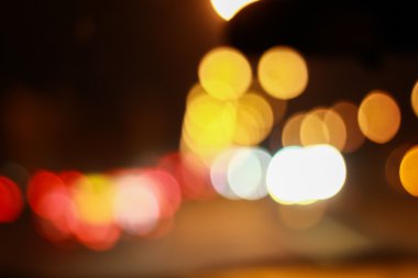 Soyut gece trafik Bokeh arka plan ile ufuk ışık