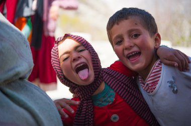 SKARDU, PAKISTAN - APRIL 14: portrait of An unidentified boy in a village in the south of Skardu April 14, 2015 in Skardu, Pakistan.