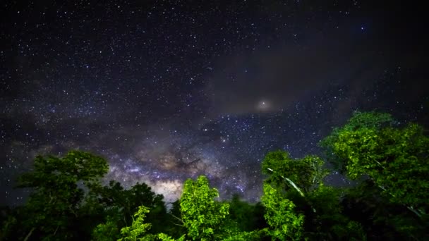 Time Lapse, el movimiento de las estrellas y la Vía Láctea — Vídeo de stock