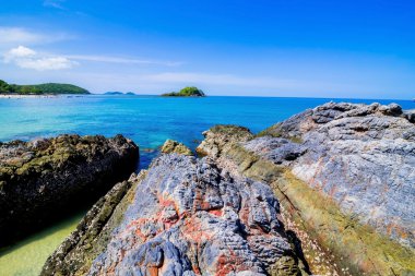 Tayland güzel Adaları. berrak Denizi su ve taş plajı ile dalış cenneti