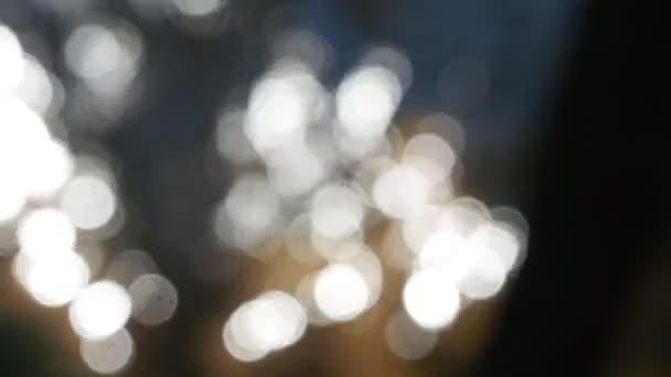 レンズフレアで水の背景にソフトフォーカスボケ光効果 — ストック動画