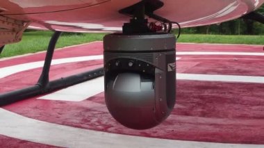 Helicopter landing in the Helipad