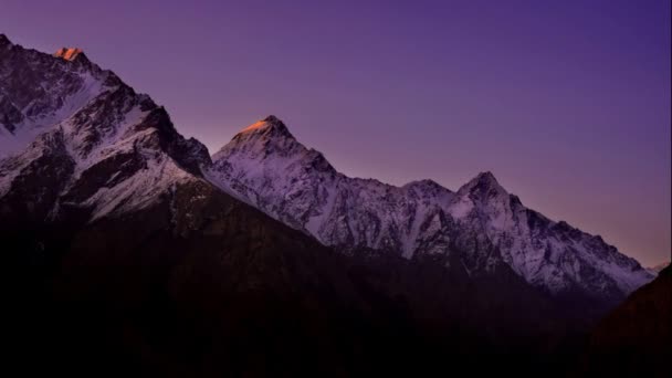 Nanga Parbat Mountain Glacier View Fairy Meadows Valley Beautiful Winter — Stock Video