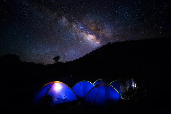 Camping with Milky Way — Stock Photo, Image