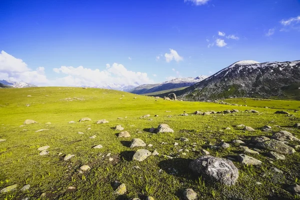 Zelené kopce a modrá obloha — Stock fotografie