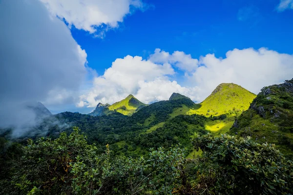 Morning Mist at Tropical Mountain Range — Stock Photo, Image