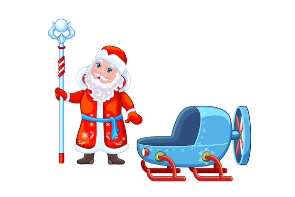 Père Noël et motoneige Illustration De Stock